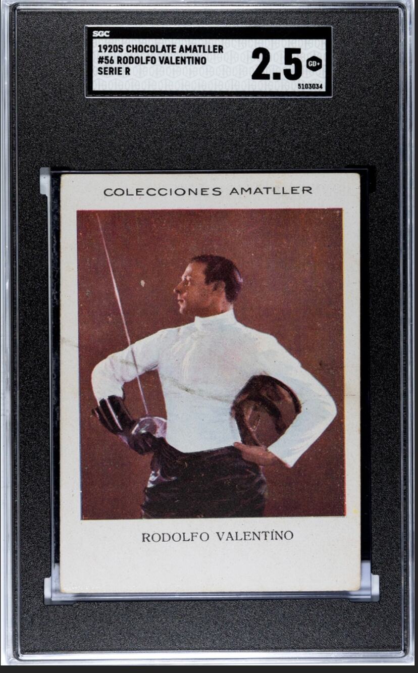 ONLY ONE GRADED 1920s Rudolph Valentino Spanish Chocolate Card SGC 2.5 Fencing